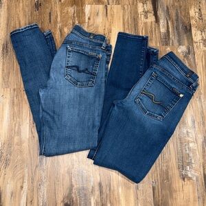 7 For All Mankind Women Size 26 The Skinny Low-Rise Jeans‎ lot 2
